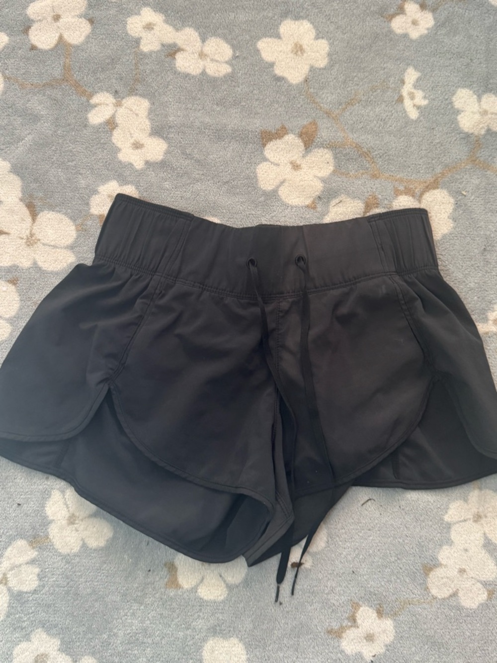 Hurley Black Women's Athletic Drawstring Shortie running shorts sz small